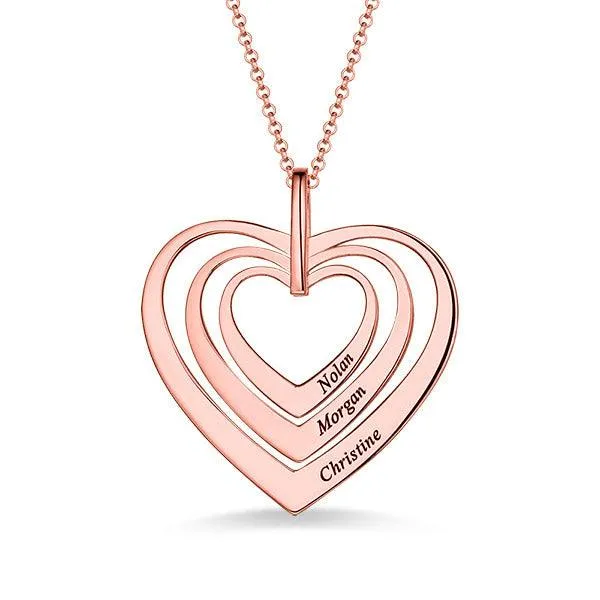 Belbren Engraved Family Heart Necklace In Sterling Silver Necklaces