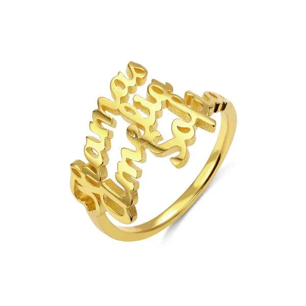 Belbren Rings Personalized 3 Name Ring