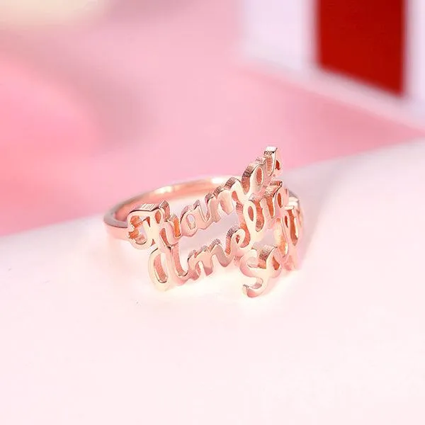Belbren Rings Personalized 3 Name Ring
