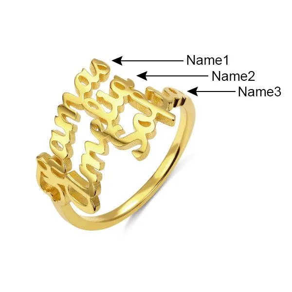 Belbren Rings Personalized 3 Name Ring