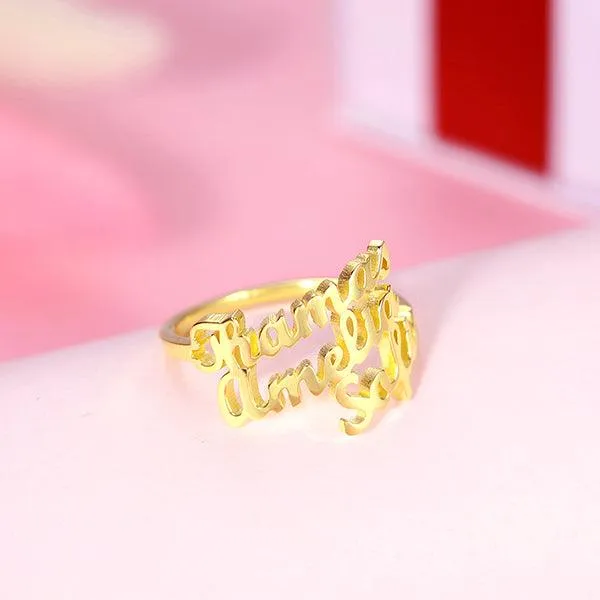 Belbren Rings Personalized 3 Name Ring