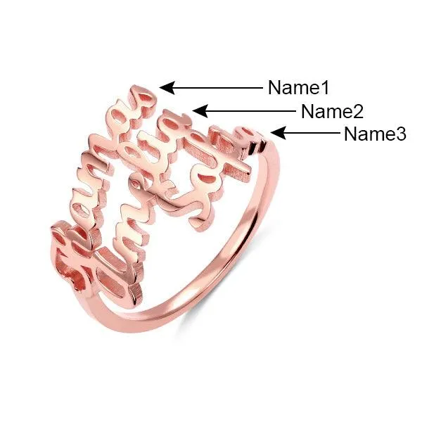 Belbren Rings Personalized 3 Name Ring