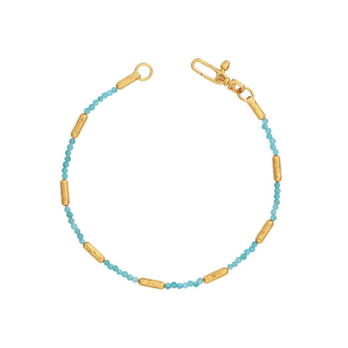 Bracelets Gurhan Vertigo Apatite Bead Bracelet in 24K Yellow Gold Gurhan