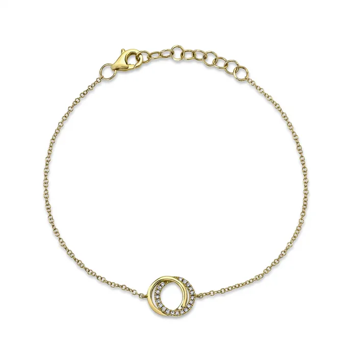 Bracelets Meierotto Jewelers 14K Yellow Gold Love Knot Double Circle Diamond Bracelet Bracelets Meierotto Jewelers 14K Yellow Gold Love Knot Double Circle Diamond Bracelet