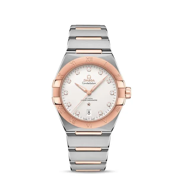 Bracelets Omega Omega Constellation 39mm Watch Ref 13120392052001 Silver Diamond Index Dial 18K Rose Gold Bezel Two Tone Stainless Steel 18K Rose Gold Bracelet Bracelets Omega Omega Constellation 39mm Watch Ref 13120392052001 Silver Diamond Index Dial 18K Rose Gold Bezel Two Tone Stainless Steel 18K Rose Gold Bracelet