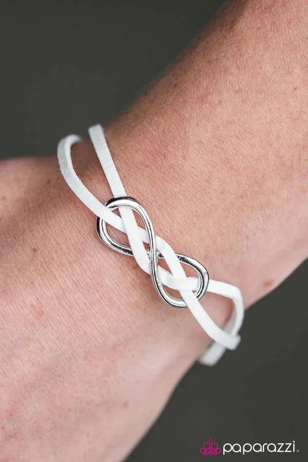 Bracelets Paparazzi Bracelet Infinity and Beyond White Paparazzi Jewelry