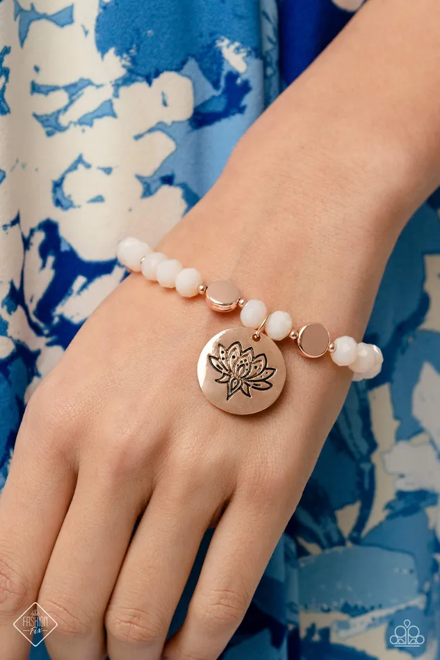 Bracelets Paparazzi Bracelet Leisurely Lotus Rose Gold Paparazzi Jewelry