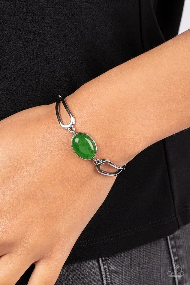 Bracelets Paparazzi Jewelry Paparazzi Bracelet A Quarter Past ZEN Green