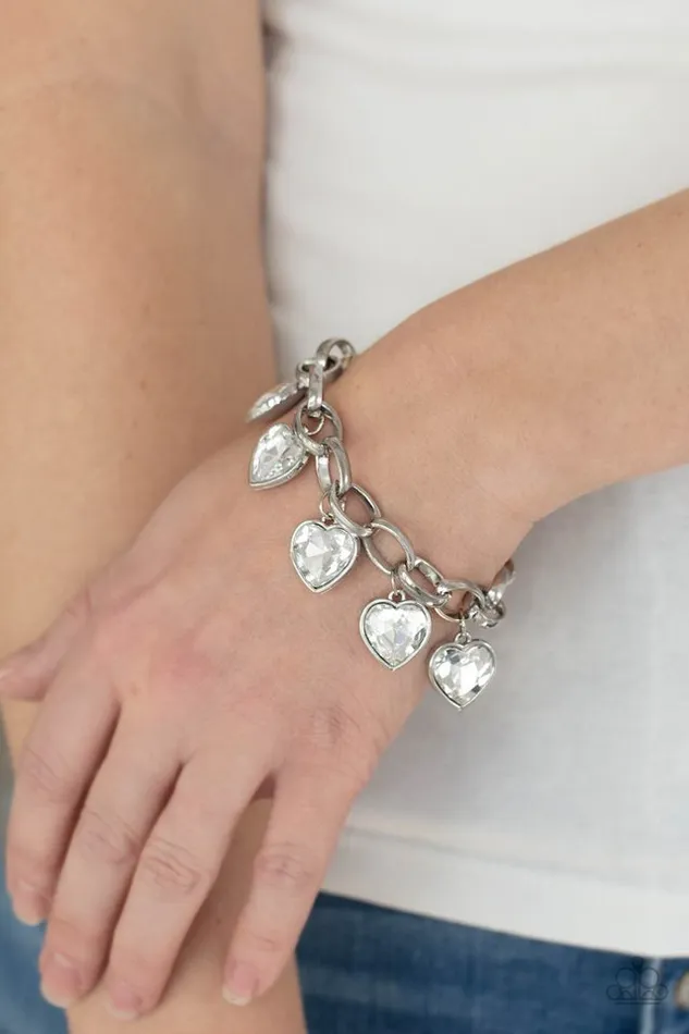 Bracelets Paparazzi Jewelry Paparazzi Bracelet Candy Heart Charmer White