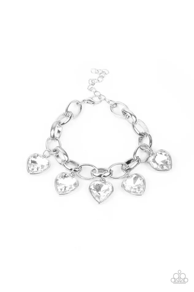 Bracelets Paparazzi Jewelry Paparazzi Bracelet Candy Heart Charmer White Bracelets Paparazzi Jewelry Paparazzi Bracelet Candy Heart Charmer White