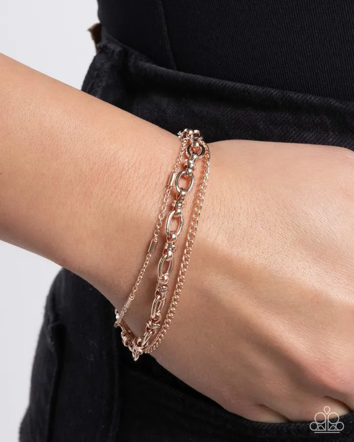 Bracelets Paparazzi Jewelry Paparazzi Bracelet Chained Celebration Rose Gold