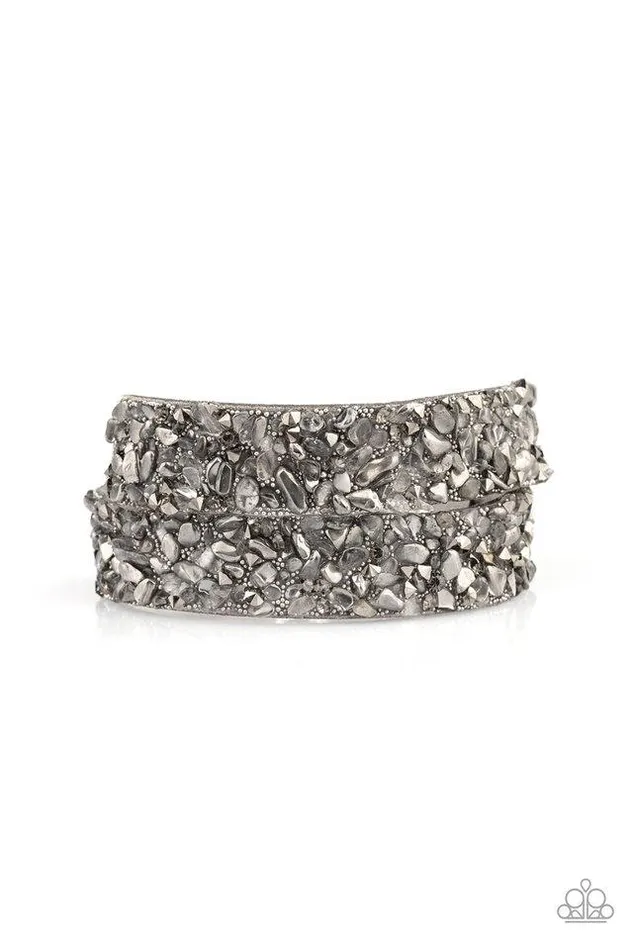 Bracelets Paparazzi Jewelry Paparazzi Bracelet CRUSH To Conclusions Silver