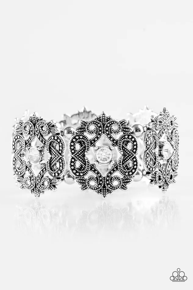Bracelets Paparazzi Jewelry Paparazzi Bracelet EMPRESSive Shimmer White