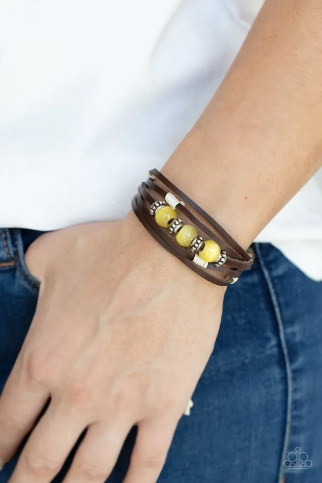 Bracelets Paparazzi Jewelry Paparazzi Bracelet Homespun Radiance Yellow