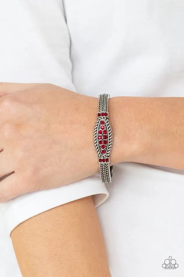 Bracelets Paparazzi Jewelry Paparazzi Bracelet Locked in Luster Red