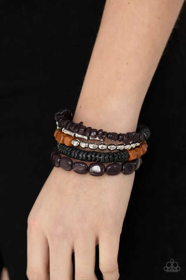 Bracelets Paparazzi Jewelry Paparazzi Bracelet Outdoor Retreat Black