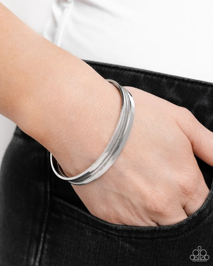 Bracelets Paparazzi Jewelry Paparazzi Bracelet Treaded Tundra Silver