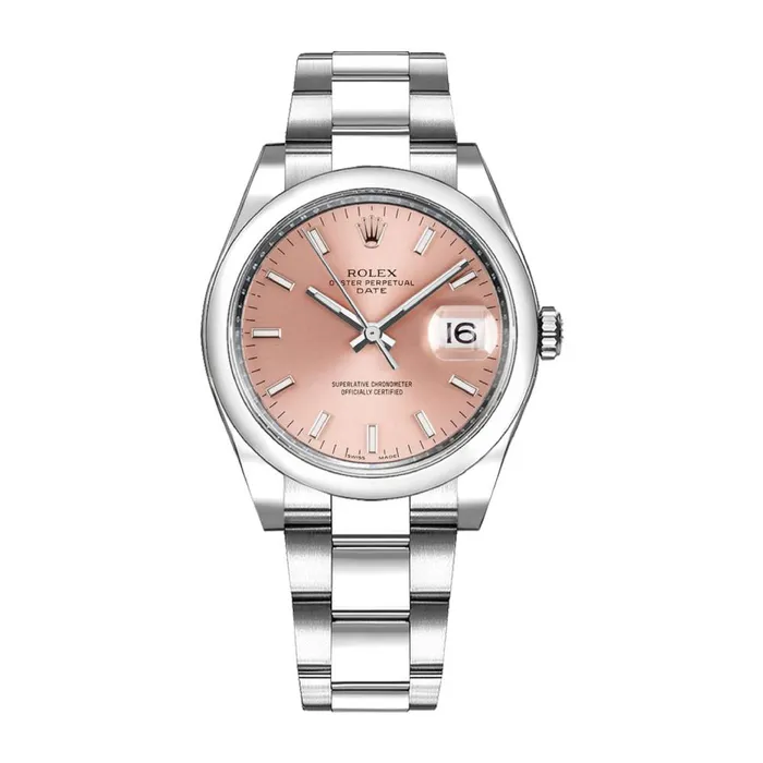 Bracelets Rolex Rolex Date 34mm Ref 1152000005 Pink Index Dial Stainless Steel Oyster Bracelet Watch Bracelets Rolex Rolex Date 34mm Ref 1152000005 Pink Index Dial Stainless Steel Oyster Bracelet Watch