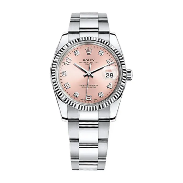 Bracelets Rolex Rolex Date 34mm Ref 1152340009 Pink Diamond Dial Stainless Steel Oyster Bracelet Watch Bracelets Rolex Rolex Date 34mm Ref 1152340009 Pink Diamond Dial Stainless Steel Oyster Bracelet Watch