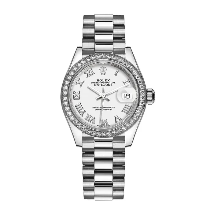 Bracelets Rolex Rolex LadyDatejust 28mm Ref 279136rbr0013 White Diamond Dial Diamond Bezel 18K White Gold Presidential Bracelet Womens Watch Bracelets Rolex Rolex LadyDatejust 28mm Ref 279136rbr0013 White Diamond Dial Diamond Bezel 18K White Gold Presidential Bracelet Womens Watch