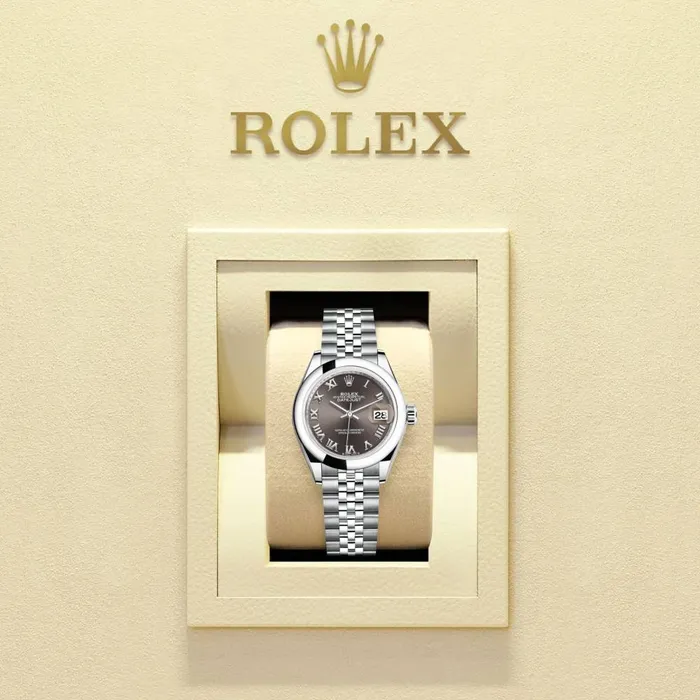 Bracelets Rolex Rolex LadyDatejust 28mm Ref 2791600011 Grey Roman Dial Stainless Steel Jubilee Bracelet Womens Watch
