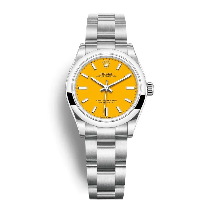 Bracelets Rolex Rolex Oyster Perpetual 31mm Ref 2772000005 Yellow Stick Dial Stainless Steel Oyster Bracelet Watch Bracelets Rolex Rolex Oyster Perpetual 31mm Ref 2772000005 Yellow Stick Dial Stainless Steel Oyster Bracelet Watch
