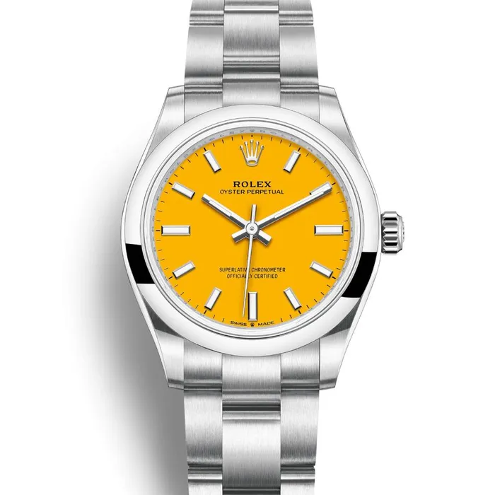Bracelets Rolex Rolex Oyster Perpetual 31mm Ref 2772000005 Yellow Stick Dial Stainless Steel Oyster Bracelet Watch