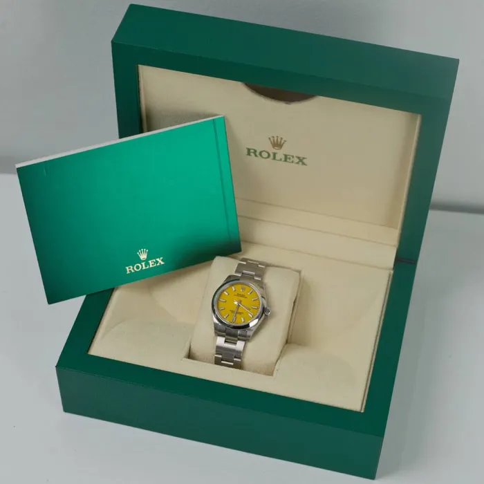 Bracelets Rolex Rolex Oyster Perpetual 31mm Ref 2772000005 Yellow Stick Dial Stainless Steel Oyster Bracelet Watch