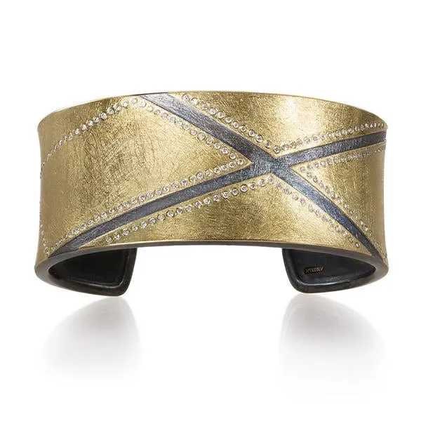 Bracelets Todd Reed Todd Reed Sterling 18K Wide Diamond X Bracelet