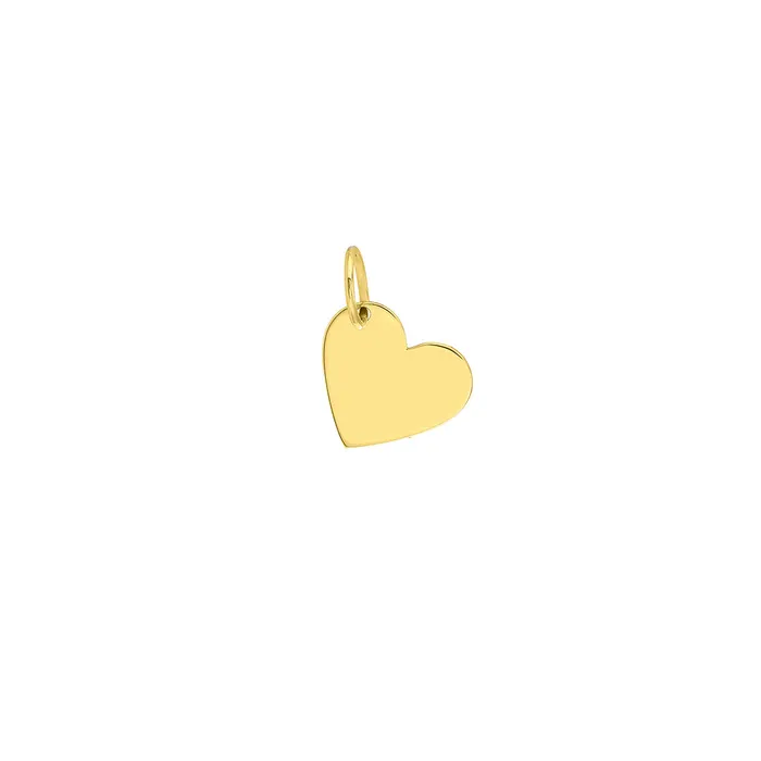 Charm Necklaces 14K Yellow Gold Small Slanted Heart Charm Croghans