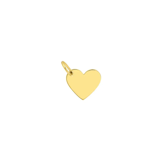 Charm Necklaces 14K Yellow Gold Small Slanted Heart Charm Croghans