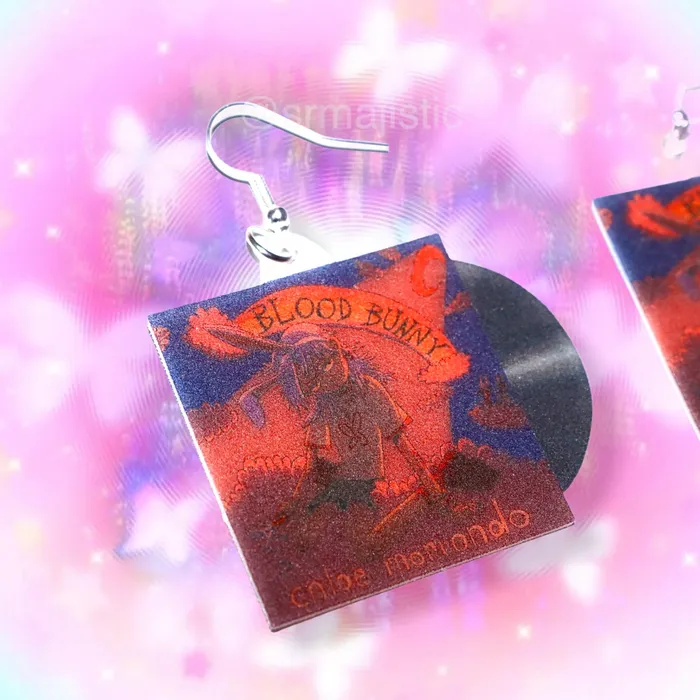 Chloe Moriondo Blood Bunny Vinyl Album Handmade Earrings Sam Makes Things Earrings Chloe Moriondo Blood Bunny Vinyl Album Handmade Earrings Sam Makes Things Earrings