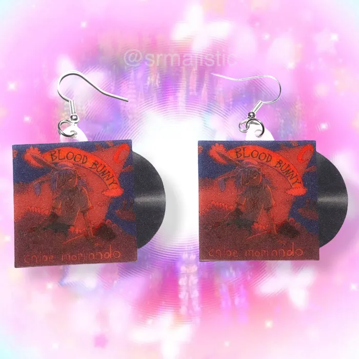 Chloe Moriondo Blood Bunny Vinyl Album Handmade Earrings Sam Makes Things Earrings