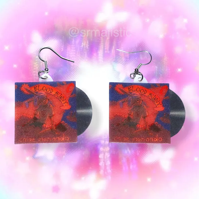 Chloe Moriondo Blood Bunny Vinyl Album Handmade Earrings Sam Makes Things Earrings