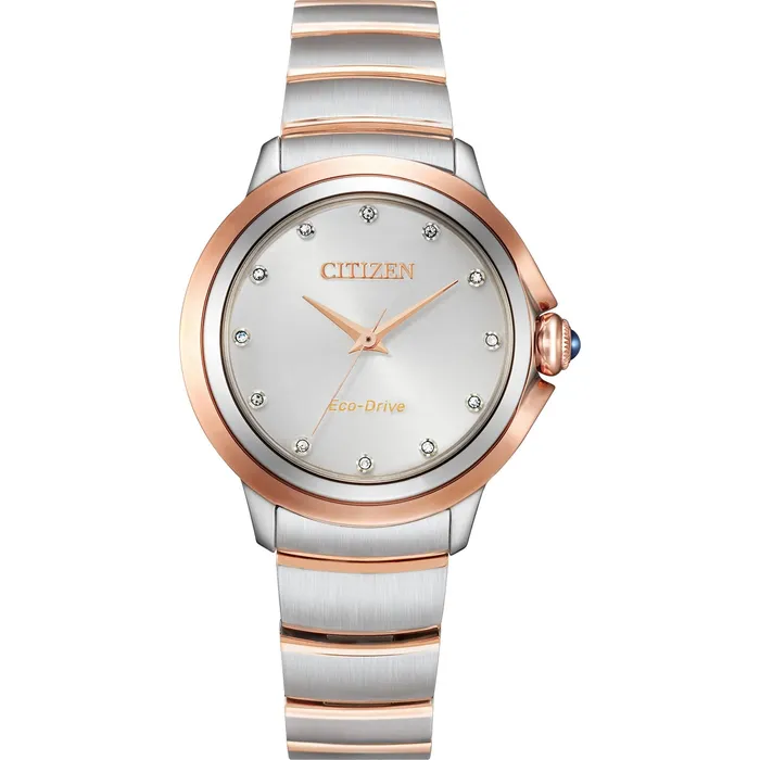 Citizen Ceci TwoTone Silver Diamond Dial 32mm EcoDrive Citizen Rings