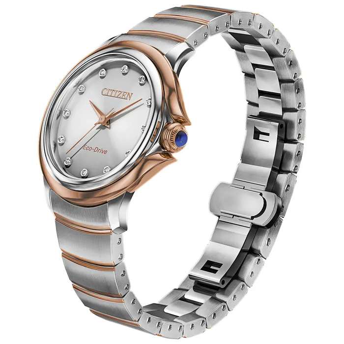 Citizen Ceci TwoTone Silver Diamond Dial 32mm EcoDrive Citizen Rings