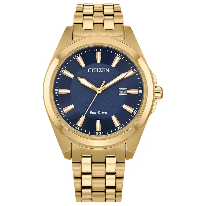 Citizen Rings Citizen Peyten GoldTone Blue Dial EcoDrive 41mm