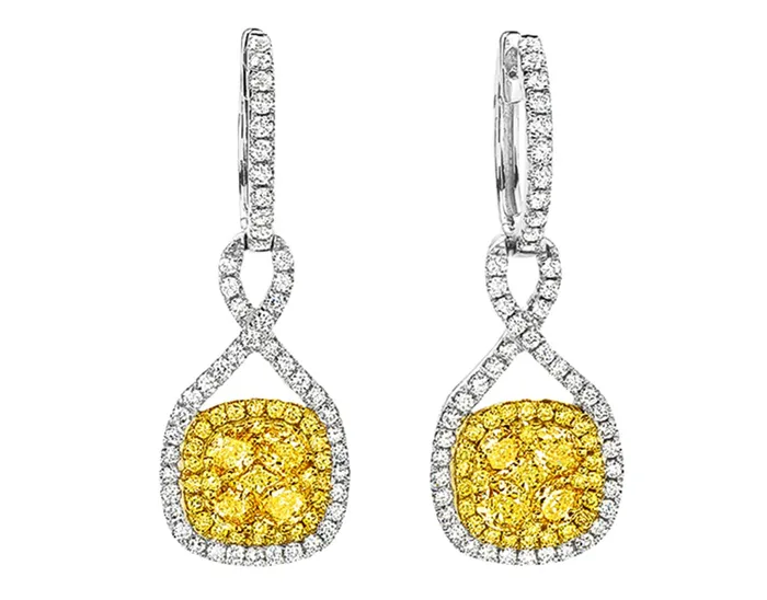 CJ Charles Jewelers 18k Gold Fancy Yellow Diamond Pave Earrings Earrings CJ Charles Jewelers 18k Gold Fancy Yellow Diamond Pave Earrings Earrings
