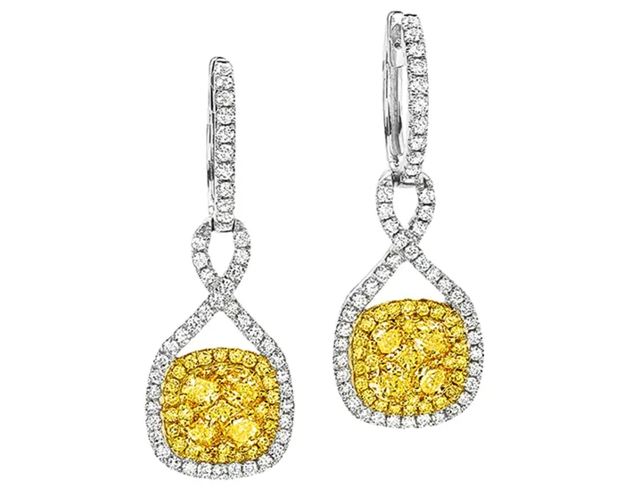 CJ Charles Jewelers 18k Gold Fancy Yellow Diamond Pave Earrings Earrings CJ Charles Jewelers 18k Gold Fancy Yellow Diamond Pave Earrings Earrings