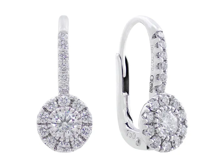 CJ Charles Jewelers Earrings 18kt White Gold Diamond French Wire Huggie Earrings CJ Charles Jewelers Earrings 18kt White Gold Diamond French Wire Huggie Earrings