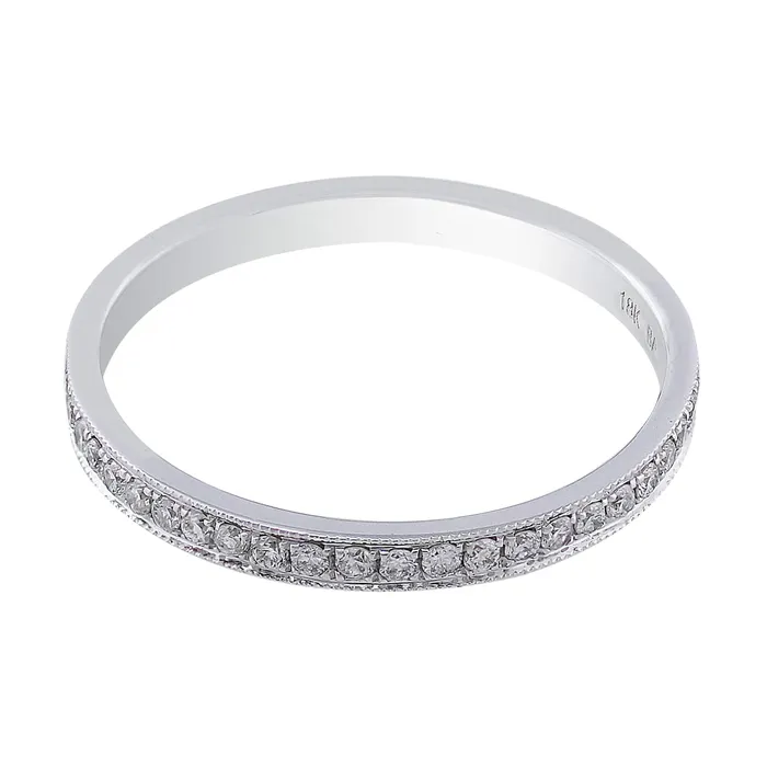 CJ Charles Jewelers Rings 18k White Gold Single Row Diamond Wedding Band CJ Charles Jewelers Rings 18k White Gold Single Row Diamond Wedding Band