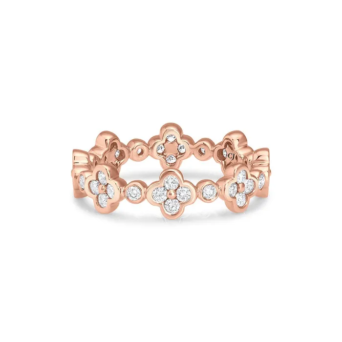 CJ Charles Jewelers Rings 18KT ROSE GOLD FLOWER DIAMOND ETERNITY BAND
