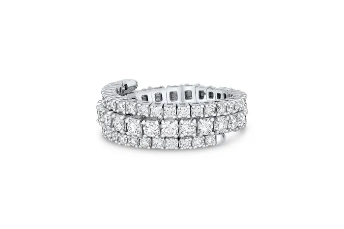 CJ Charles Jewelers Rings 18kt White Gold Diamond 170ctw Flexible Spiral Ring 3 Row CJ Charles Jewelers Rings 18kt White Gold Diamond 170ctw Flexible Spiral Ring 3 Row