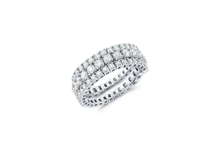 CJ Charles Jewelers Rings 18kt White Gold Diamond 170ctw Flexible Spiral Ring 3 Row CJ Charles Jewelers Rings 18kt White Gold Diamond 170ctw Flexible Spiral Ring 3 Row