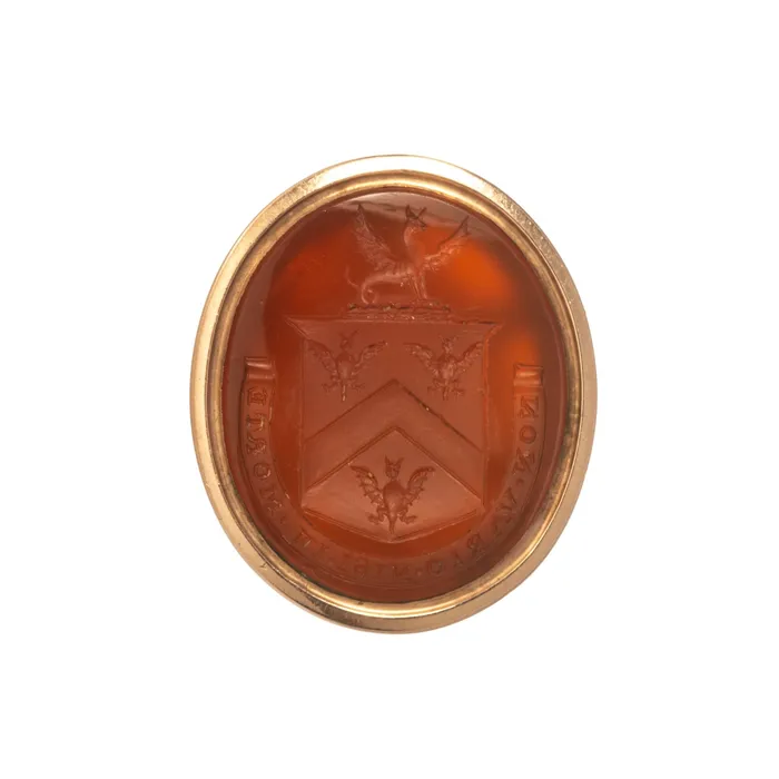 Croghans PreStyled Sets Victorian Carnelian Intaglio Seal 10K Gold Fob Pendant