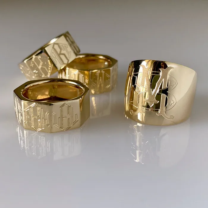 Croghans Rings Personalized 14K Gold Cypher Ring