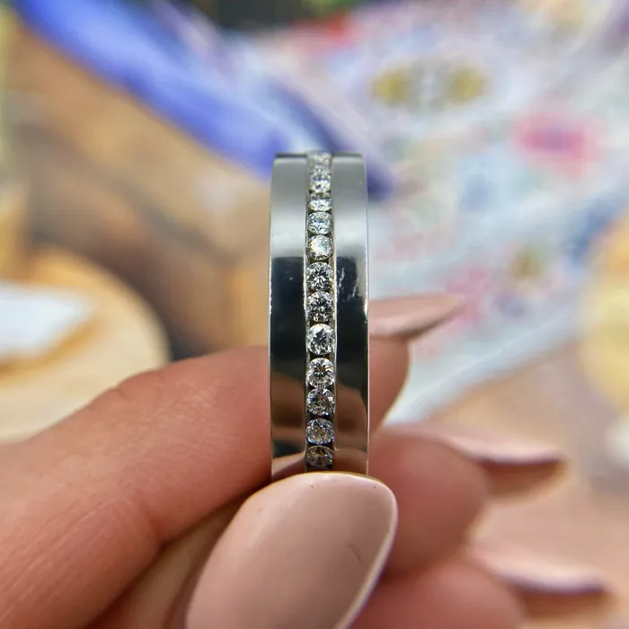 Diamond Source NYC 18k White Gold Band features 15ct BN7599 Rings