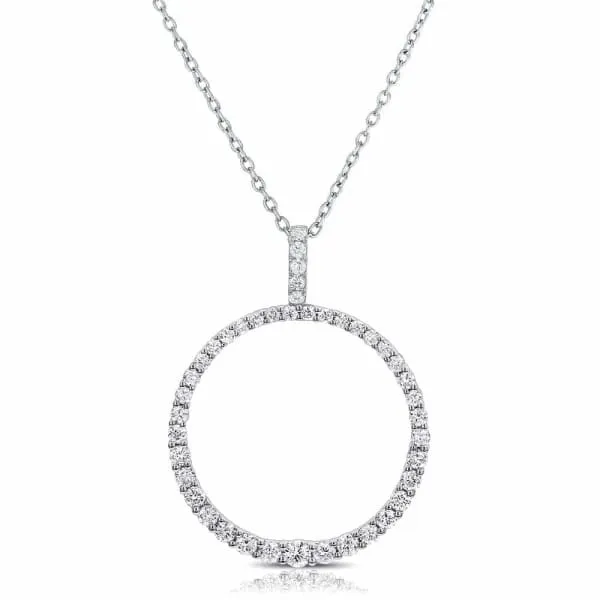 Diamond Source NYC PreStyled Sets 18k White Gold Circle Diamond Pendant 050ct tdw APD13081 Diamond Source NYC PreStyled Sets 18k White Gold Circle Diamond Pendant 050ct tdw APD13081