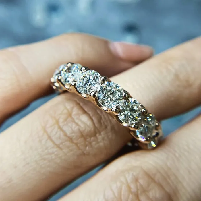 Diamond Source NYC Rings 14k Rose Gold Eternity Band with 700ct TDW ENT27500