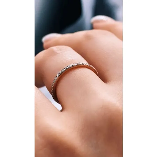 Diamond Source NYC Rings 14k Rose Gold Halfway Eternity Band features 24 Round cut Diamonds in 030 CT of Total Diamond